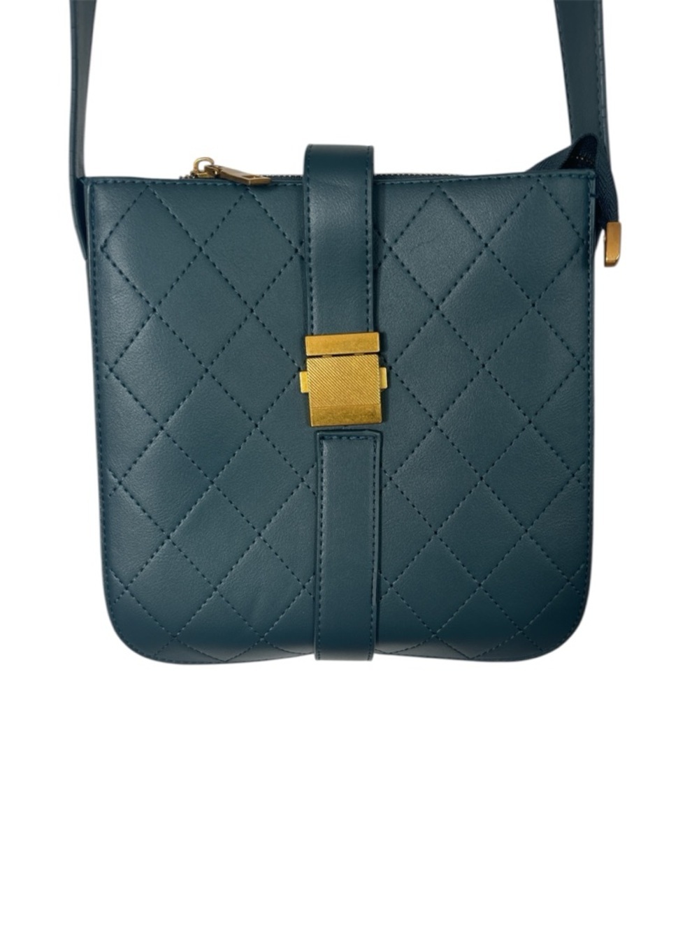 Massini Teal Quilted Leather Crossbody/Shoulder Bag - Picture 2 of 6